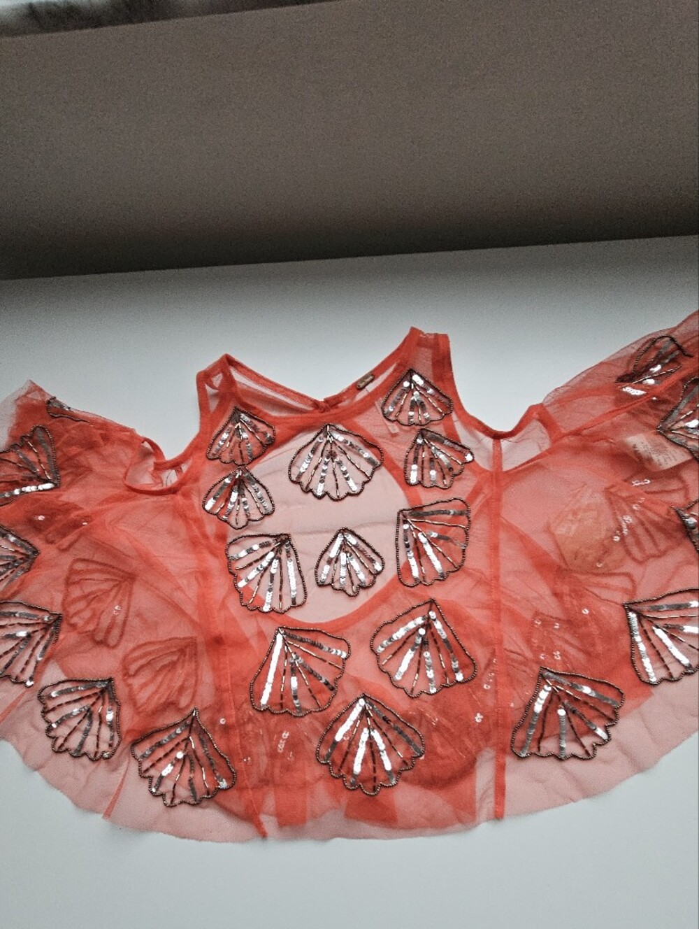 Nwt Free People Tulsa Flame Red Mesh Swing Tank - Picture 8 of 13